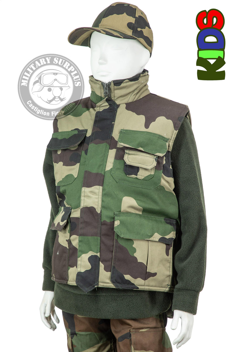 Load image into Gallery viewer, Gilet bambino imbottito RANGER  camouflage WOODLAND 
