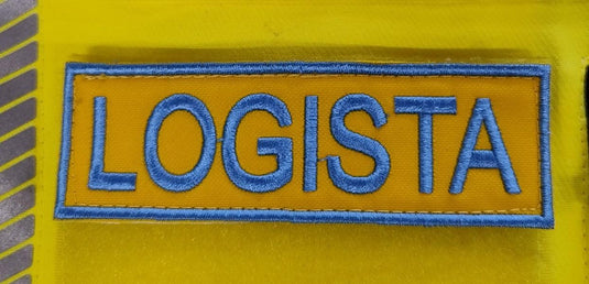 Qualifiche ricamate misericordie giallo ciano LOGISTA 