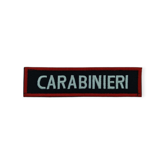 Patch ricamo CARABINIERI bordo rosso con velcro per tuta o.p. 