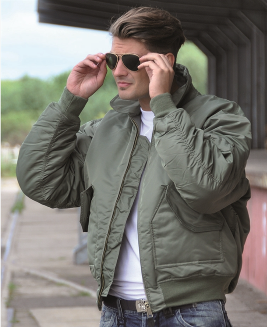 bomber aviatore stile cwu americano con colletto 