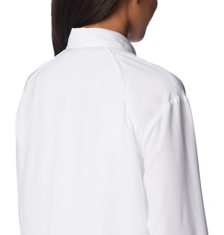 camicia donna estiva protettiva con filtro solare upf 50 e tecnologia traspirante. columbia Bianco 