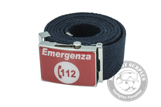 Cintura in canapa 112 Emergenza Sanitaria Blu 