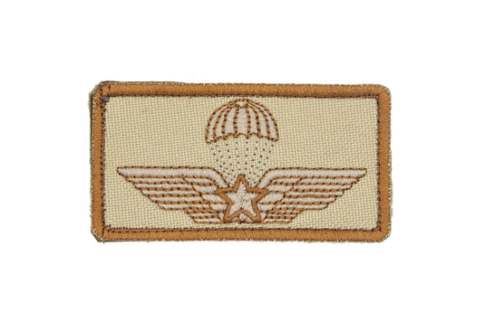 Ricamo brevetto paracadutista militare con stella 8,5x4,5 cm desert 
