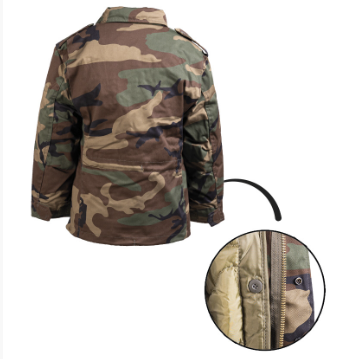 Giacca militare bambino stile M-65 Field Jacket mimetico woodland 