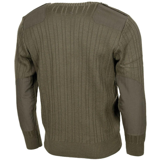 maglione in lana scollo v originale esercito nuovo verde oliva 