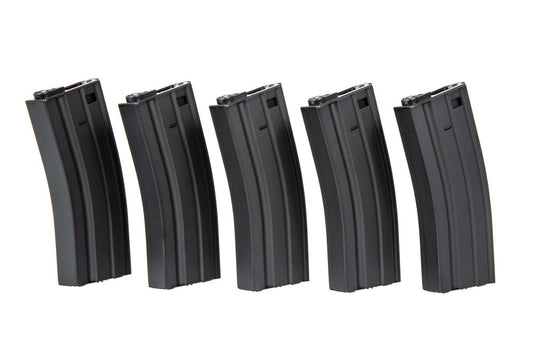 set 5pz - caricatore hi-cap 300 colpi per m4 / m16 