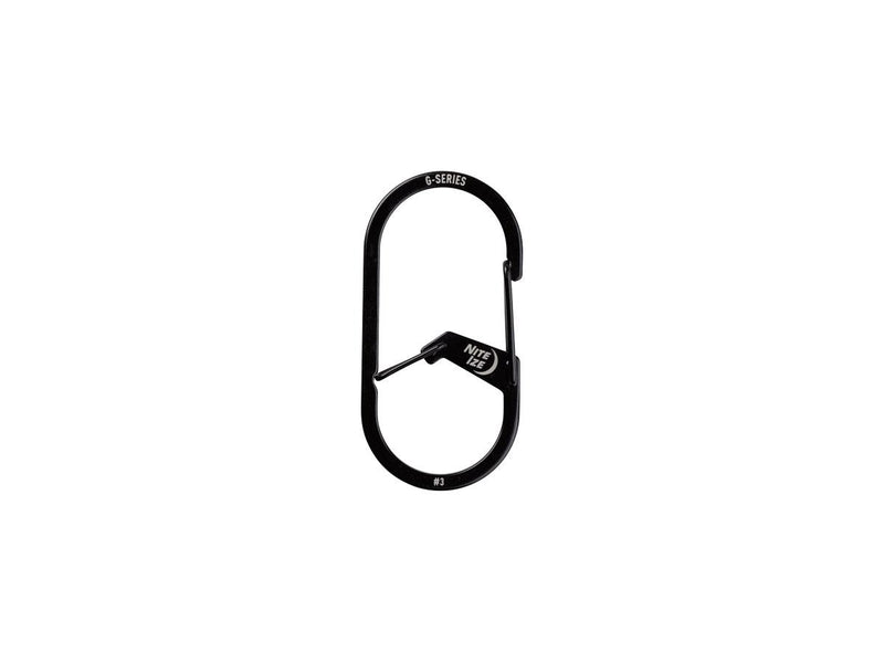 Load image into Gallery viewer, niteize g-series dual chamber carabiner #3 ss black gs3-01-r6 
