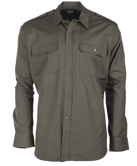 Camicia militare uomo rip-stop VERDE OLIVA 