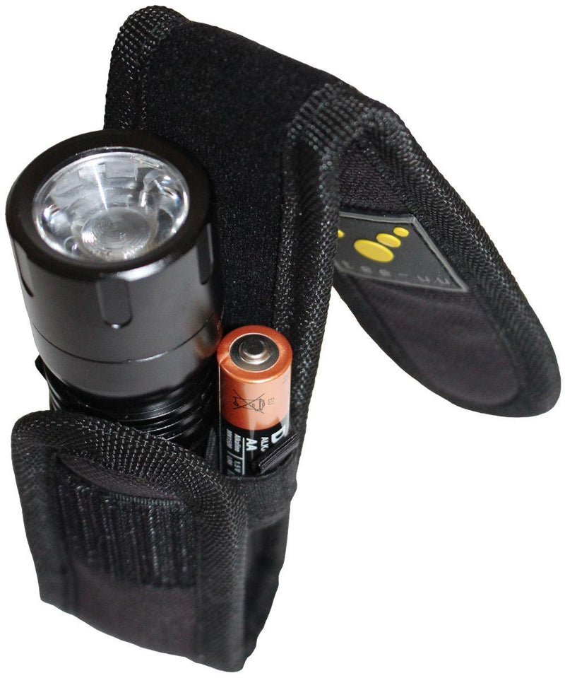 Carica immagine in Galleria Viewer, LED holster da cintura porta torcia in cordura nero 

