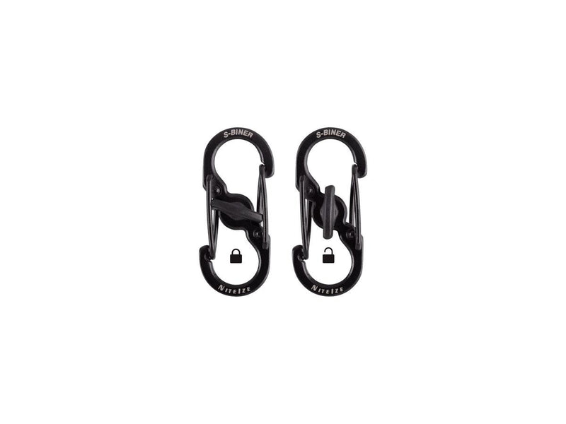 Load image into Gallery viewer, Niteize S-BINER MICROLOCK 2PZ SS Black LSBM-01-2R3 
