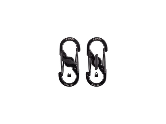 Niteize S-BINER MICROLOCK 2PZ SS Black LSBM-01-2R3 