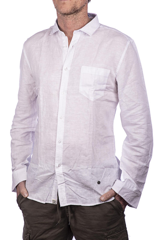 Camicia in lino uomo Smithy's bianco 
