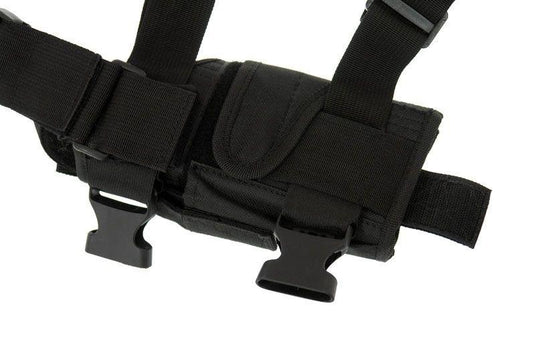 fondina da coscia con custodia per caricatore e regolazione per torcia, laser o silenziatore 