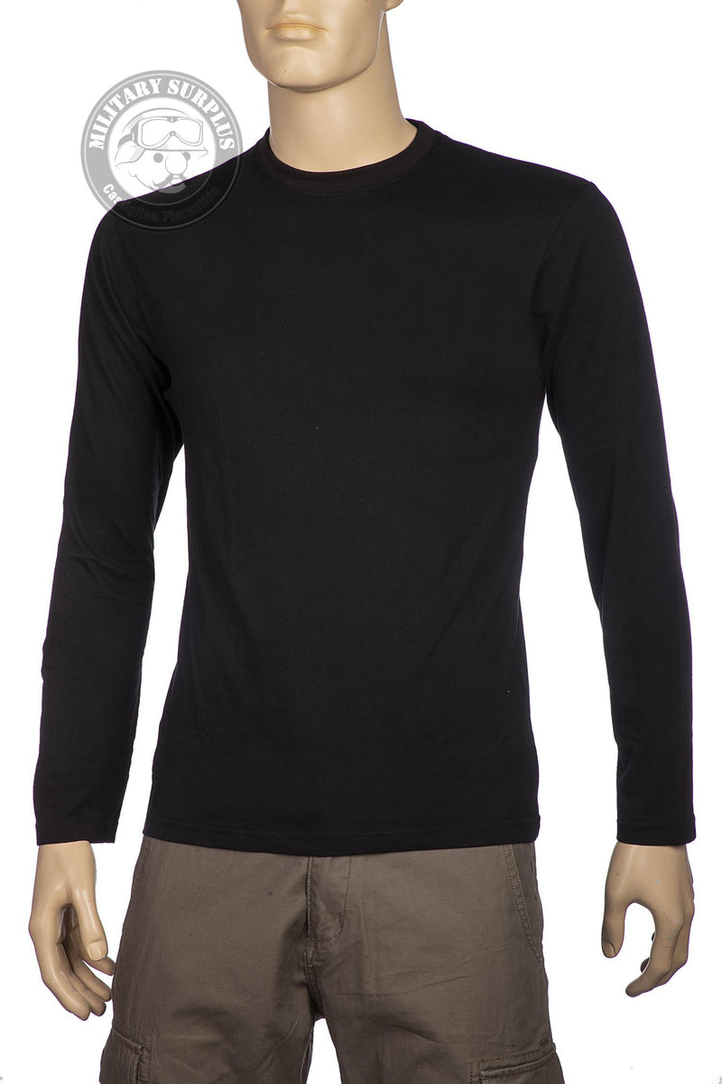 Load image into Gallery viewer, t-shirt uomo maniche lunghe 100% cotone NERO 
