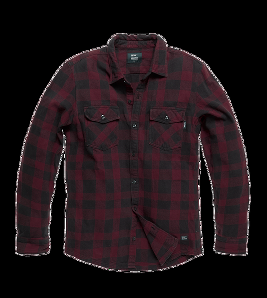 camicia uomo heavy weight in flanella con fantasia a scacchi bordo'/ nero 