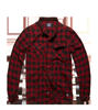 VINTAGE INDUSTRIES Harley shirt men's lightweight flannel cotton checkered shirt red/black