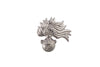 RANKS Cap badge women cc metal flame appliqué Silver