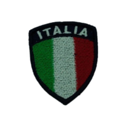 scudetto ricamato italia con velcro mignon 