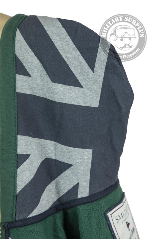Smithy's felpa hoodie zip lunga e cappuccio  uomo Verde scuro 