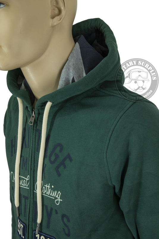 Smithy's felpa hoodie zip lunga e cappuccio  uomo Verde scuro 