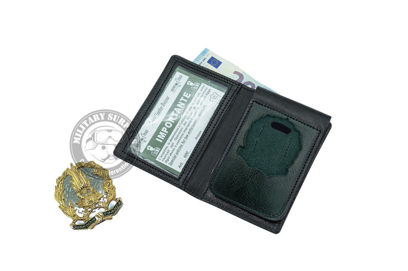 Load image into Gallery viewer, Portafoglio in pelle con alloggio per placca Guardia di Finanza 
