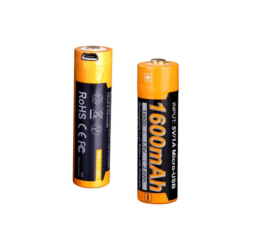batteria stilo aa ricaricabile usb integrata fenix arb-l14-1600mah 