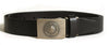 SURPLUS Black Leather Military Style Belt Metal Buckle 