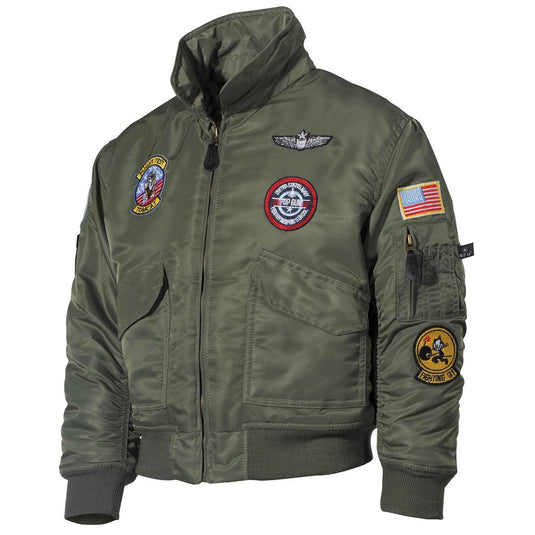 bomber USAF da bambino modello cwu da pilota con toppe ricamate 