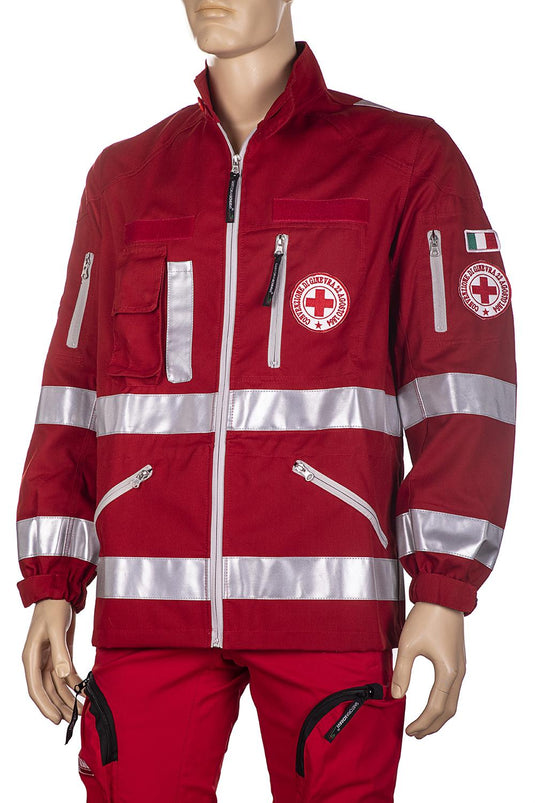 GIUBBINO SAHARIANA IN COTONE E TEFLON CROCE ROSSA ITALIANA NUOVO CAPITOLATO MODELLO SARTORIA SCHIAVI<BR/> 