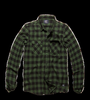VINTAGE INDUSTRIES harley shirt camicia uomo in cotone flanellato leggero a scacchi verde/nero