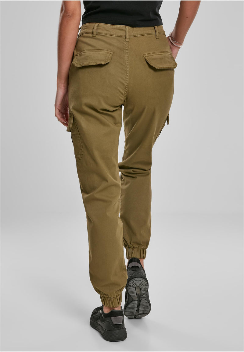 Carica immagine in Galleria Viewer, Pantaloni cargo da donna a vita alta VERDE 
