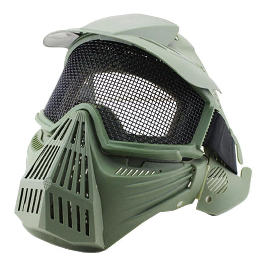 wosport maschera con rete metallica VERDE OLIVA 