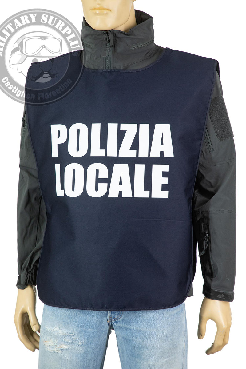Carica immagine in Galleria Viewer, Pettorina in gabardina POLIZIA LOCALE in colore blu 
