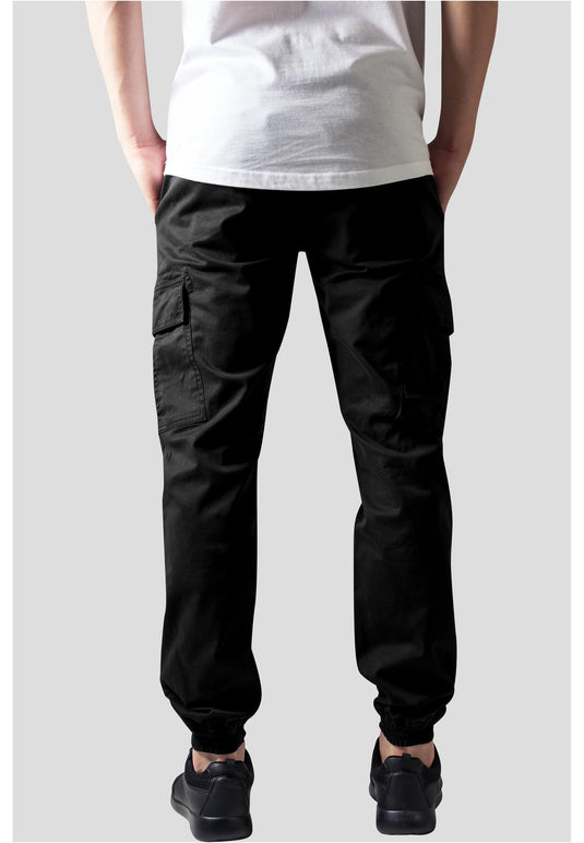 Cargo washed jogging twill pants Nero 