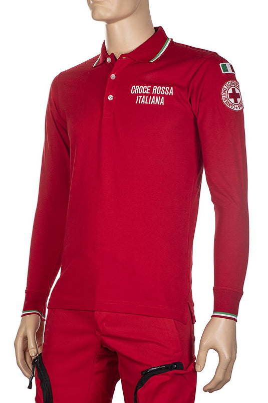 POLO MANICA LUNGA CROCE ROSSA ITALIANA.<BR/><BR/> 