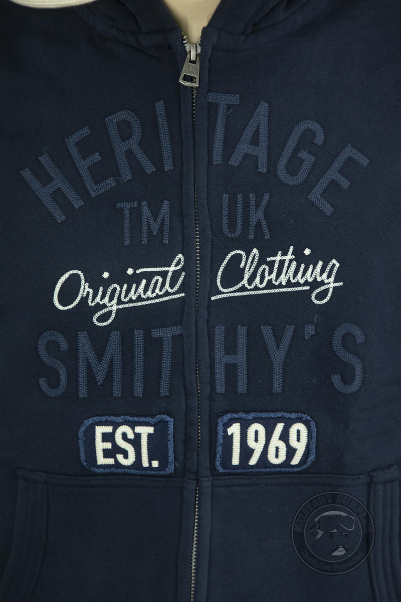 Load image into Gallery viewer, Smithy's felpa hoodie zip lunga e cappuccio  uomo Navy Blue 
