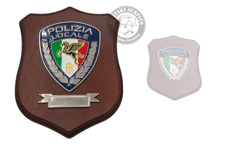 Load image into Gallery viewer, Crest Polizia Locale pegaso + cartiglio per personalizzazione 

