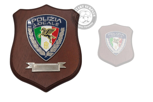 Crest Polizia Locale pegaso + cartiglio per personalizzazione 