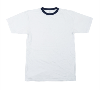 t-shirt bw bianca con bordo blu usata marina 