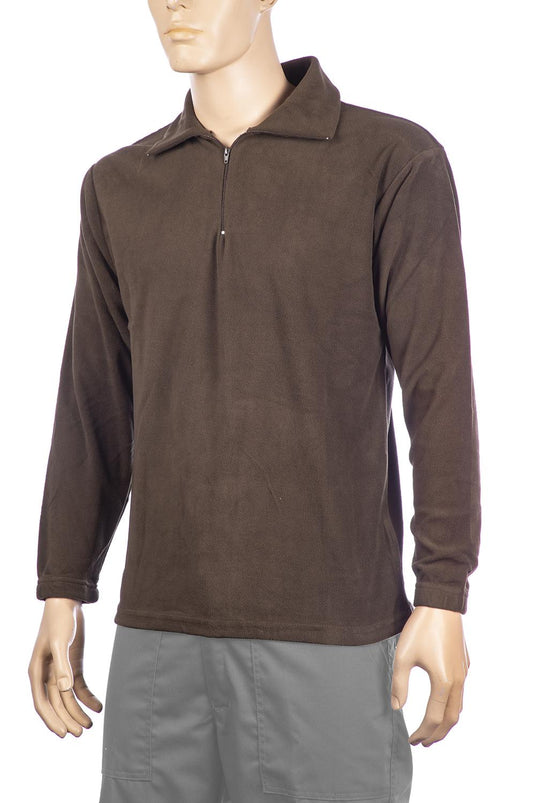 Maglia in micropile antipilling mezza zip 100gr VERDE MILITARE 