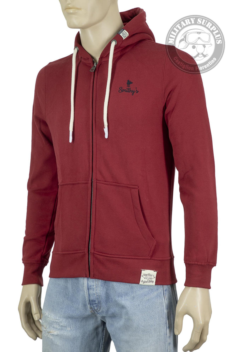 Carica immagine in Galleria Viewer, Smithy's felpa uomo cappuccio e zip rosso mattone 

