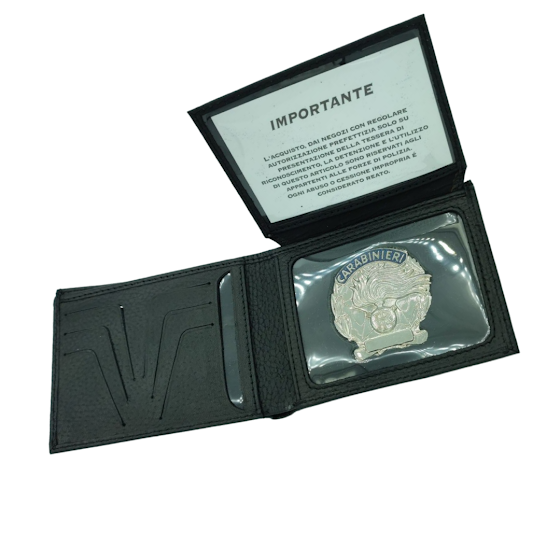 Load image into Gallery viewer, portafoglio portaplacca carabinieri operativi fiamma argento 
