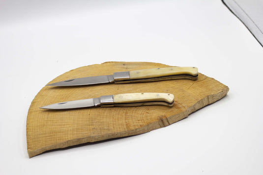 coltello tipo pattada mostrine acciaio manico osso lama cm 10 