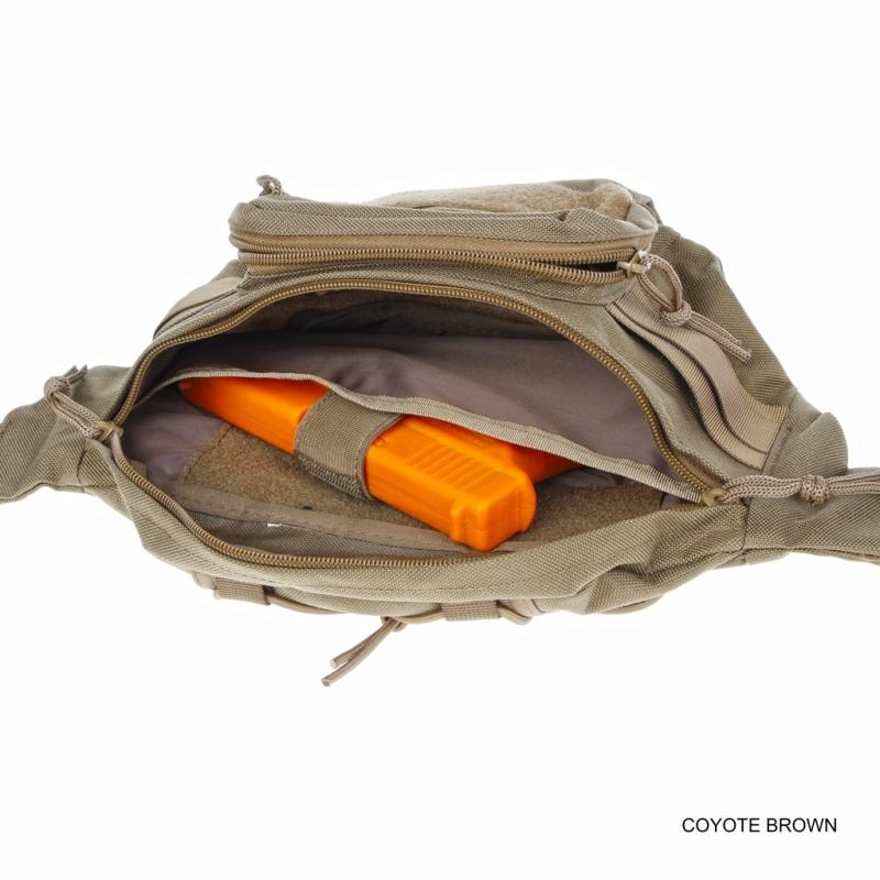 Carica immagine in Galleria Viewer, MARSUPIO T3 IN CORDURA CON SUPPORTO PER ARMA COYOTE BROWN 
