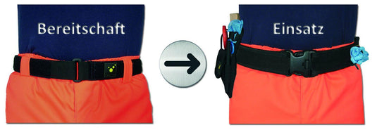 BLACK BELT cinturone in cordura con sottocintura a velcro 
