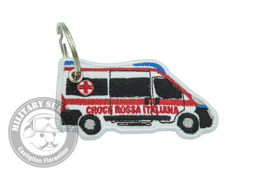 Portachiavi CRI ambulanza in tessuto 