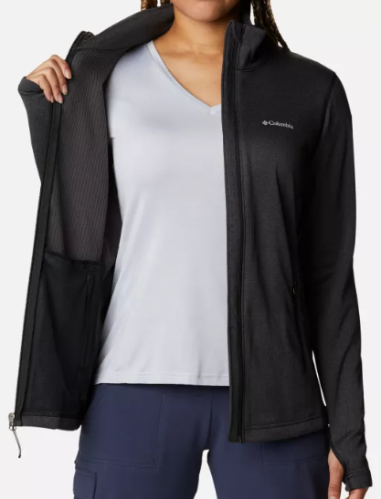 park view™ grid fleece full zip donna columbia NERO 