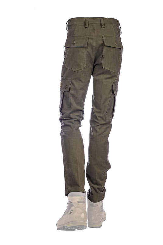 Pantalone Fustagno GUIDORICCIO Stretch Verde scuro 