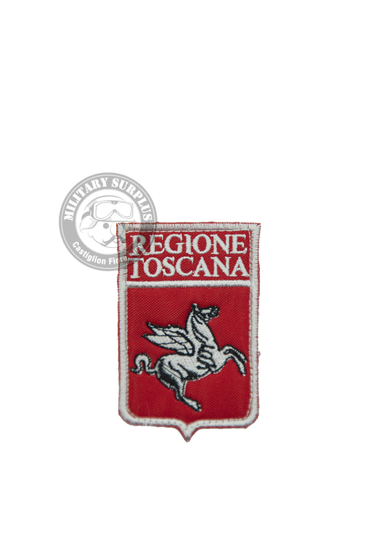 Patch ricamata rettangolare REGIONE TOSCANA con velcro 