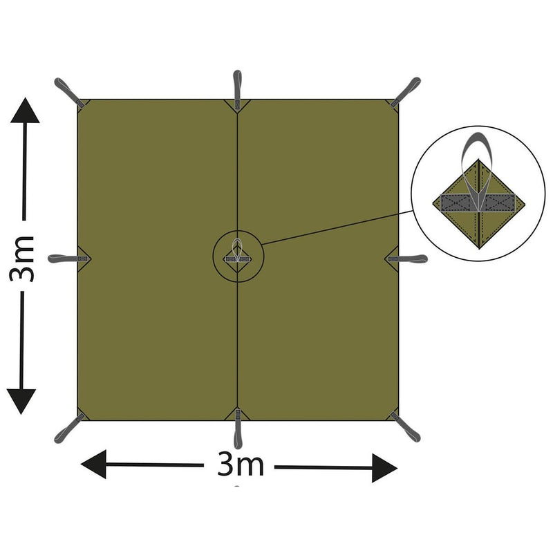 Load image into Gallery viewer, Telo survival Tarp Extreme 300x300cm VERDE OLIVA 
